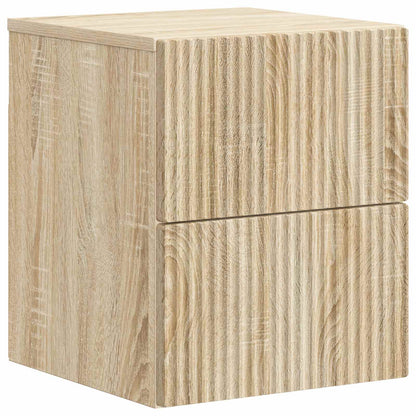 Wall-Mounted Bedside Cabinet 2 pcs Sonoma Oak 33 x 34.5 x 40 cm