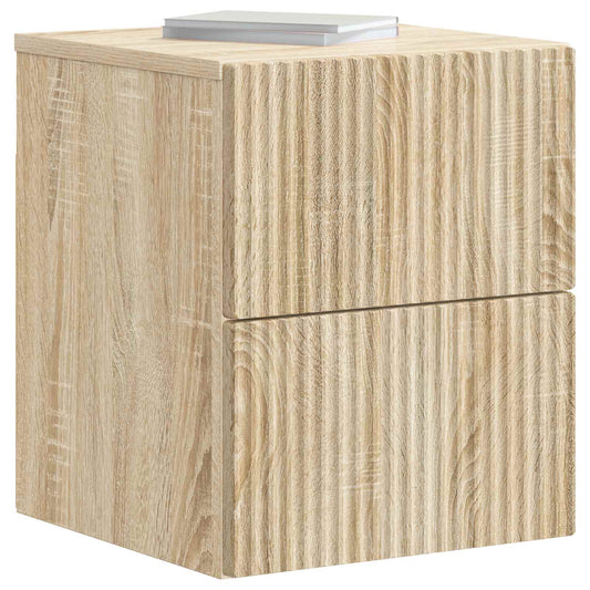 Wall-Mounted Bedside Cabinet 2 pcs Sonoma Oak 33 x 34.5 x 40 cm