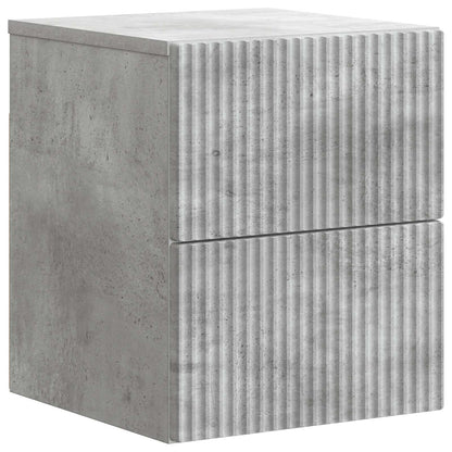 Wall-Mounted Bedside Cabinet Concrete Grey 33 x 34.5 x 40 cm
