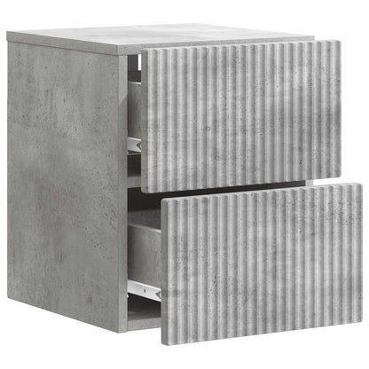 Wall-Mounted Bedside Cabinet Concrete Grey 33 x 34.5 x 40 cm