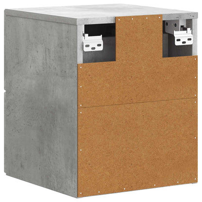 Wall-Mounted Bedside Cabinet Concrete Grey 33 x 34.5 x 40 cm
