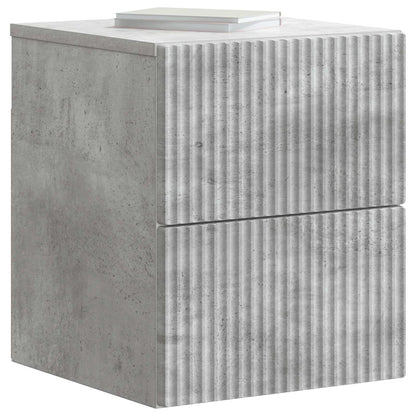 Wall-Mounted Bedside Cabinet Concrete Grey 33 x 34.5 x 40 cm