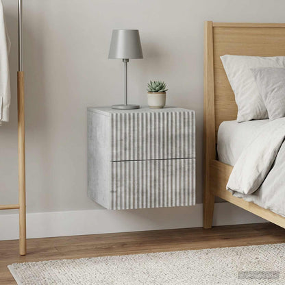 Wall-Mounted Bedside Cabinet with Drawer 2 pcs Concrete Grey