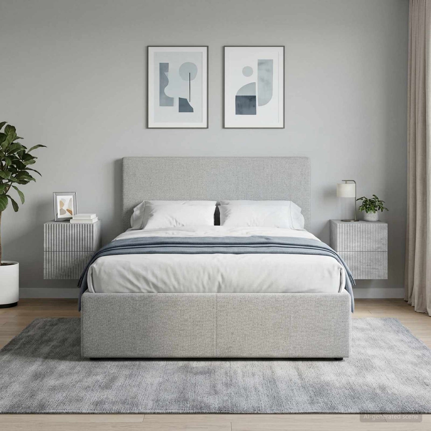 Wall-Mounted Bedside Cabinet with Drawer 2 pcs Concrete Grey