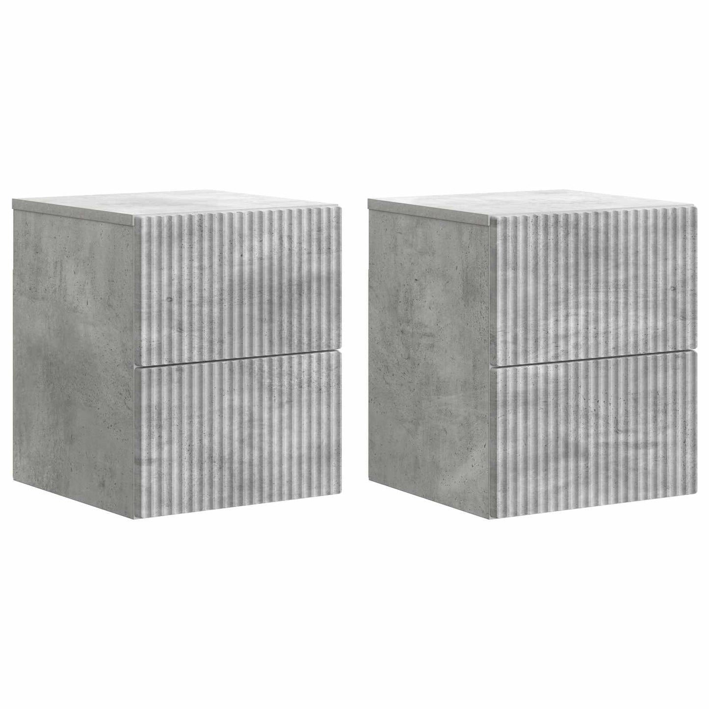 Wall-Mounted Bedside Cabinet with Drawer 2 pcs Concrete Grey