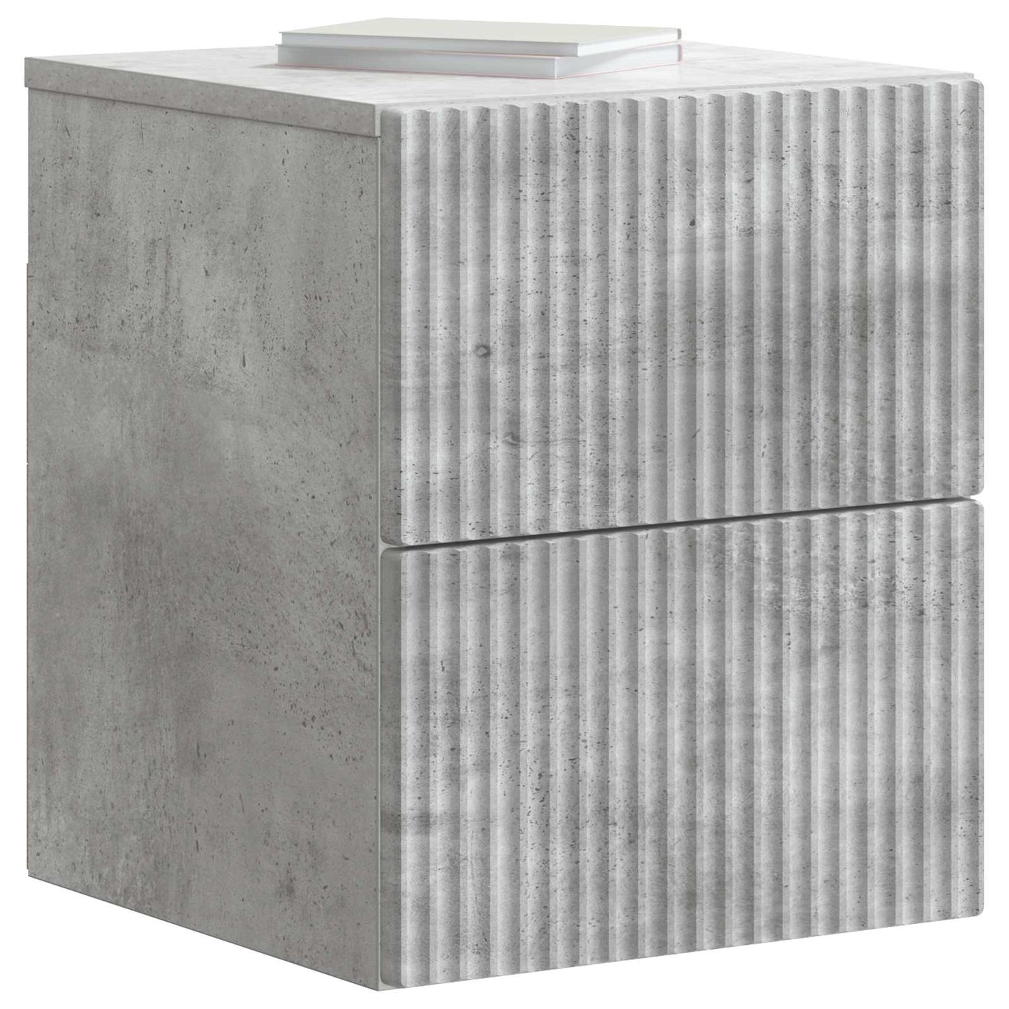 Wall-Mounted Bedside Cabinet with Drawer 2 pcs Concrete Grey