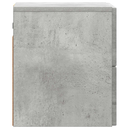 Wall-Mounted Bedside Cabinet with Drawer 2 pcs Concrete Grey
