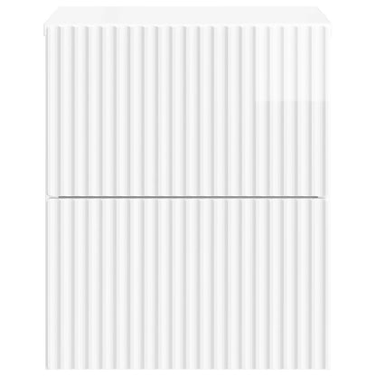 Wall-Mounted Bedside Cabinet High Gloss White 33 x 34.5 x 40 cm