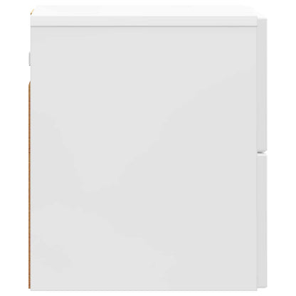 Wall-Mounted Bedside Cabinet High Gloss White 33 x 34.5 x 40 cm