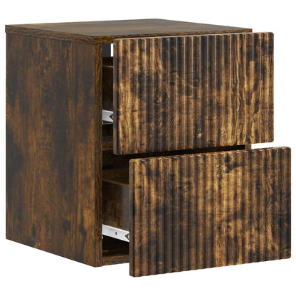 Wall-Mounted Bedside Cabinet Smoked Oak 33 x 34.5 x 40 cm