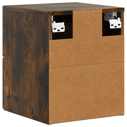 Wall-Mounted Bedside Cabinet 2 pcs Smoked Oak 33 x 34.5 x 40 cm