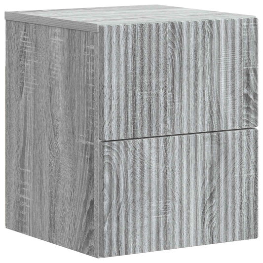 Wall-Mounted Bedside Cabinet Grey Sonoma 33 x 34.5 x 40 cm