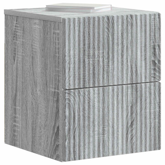 Wall-Mounted Bedside Cabinet Grey Sonoma 33 x 34.5 x 40 cm