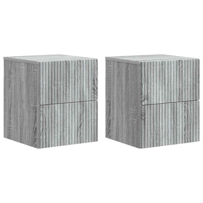 Wall-Mounted Bedside Cabinet 2 pcs Grey Sonoma Engineered Wood