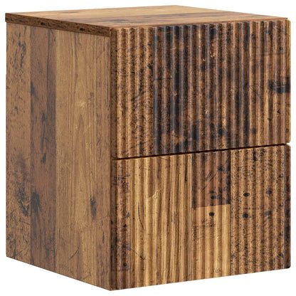 Wall-Mounted Bedside Cabinet Old Wood 33 x 34.5 x 40 cm