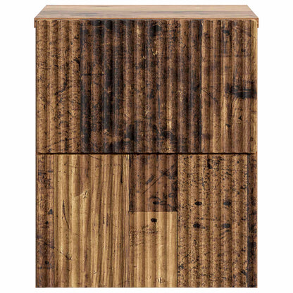 Wall-Mounted Bedside Cabinet 2 pcs Old Wood 33 x 34.5 x 40 cm