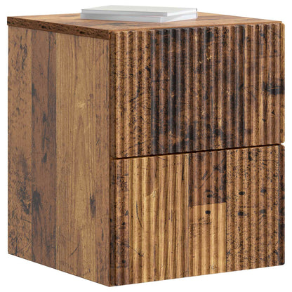Wall-Mounted Bedside Cabinet 2 pcs Old Wood 33 x 34.5 x 40 cm