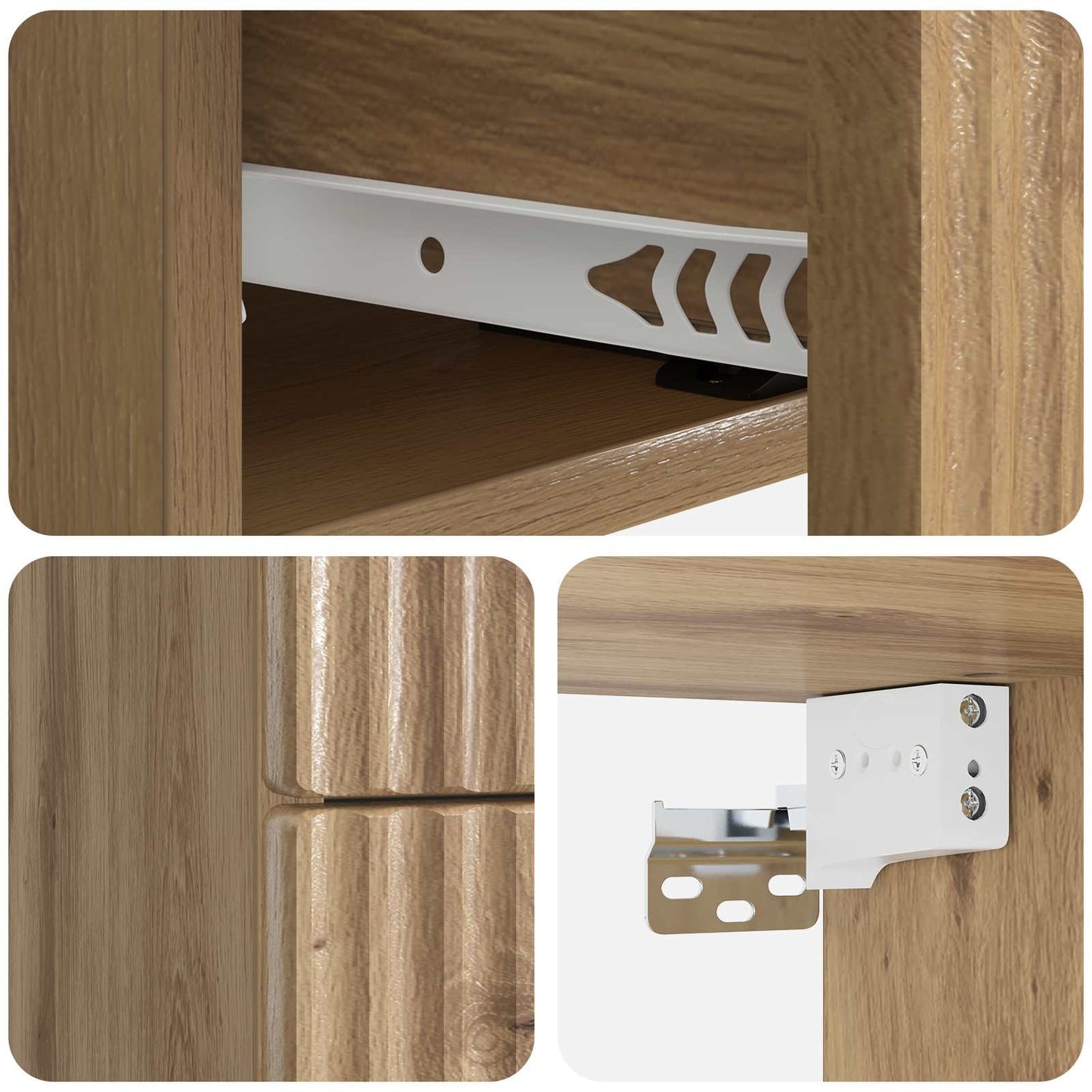 Wall-Mounted Bedside Cabinet 2 pcs Artisan Oak Engineered Wood