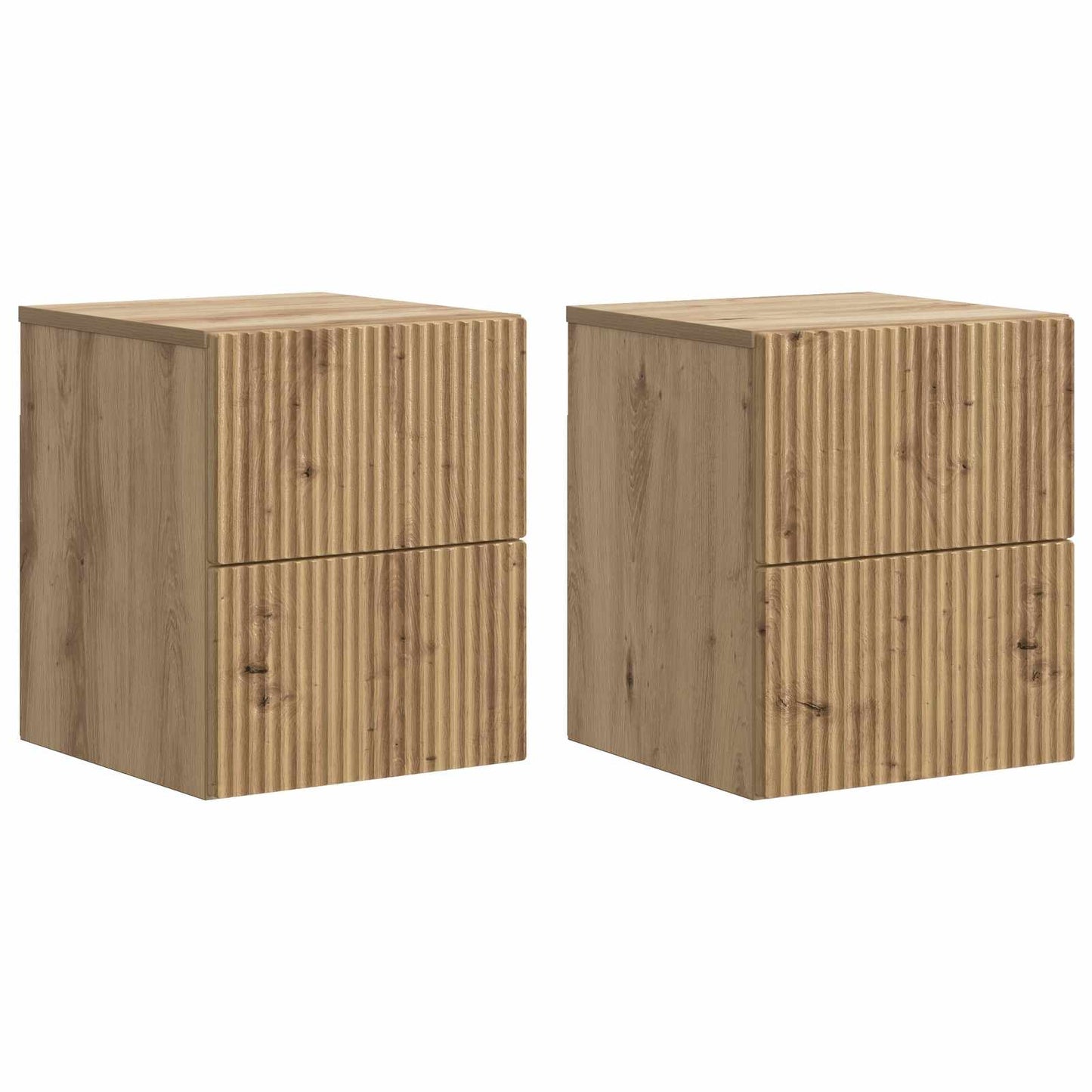 Wall-Mounted Bedside Cabinet 2 pcs Artisan Oak Engineered Wood