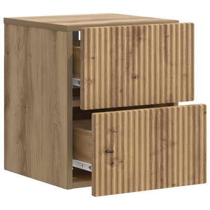 Wall-Mounted Bedside Cabinet 2 pcs Artisan Oak Engineered Wood