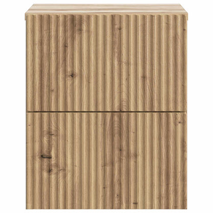 Wall-Mounted Bedside Cabinet 2 pcs Artisan Oak Engineered Wood