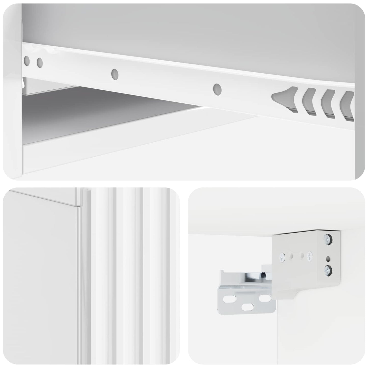 Wall-Mounted Side Table High Gloss White 59 x 34.5 x 17 cm