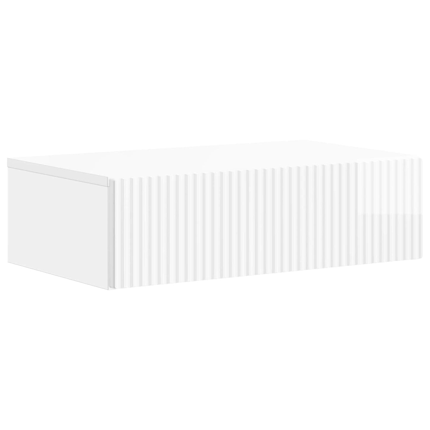 Wall-Mounted Side Table High Gloss White 59 x 34.5 x 17 cm