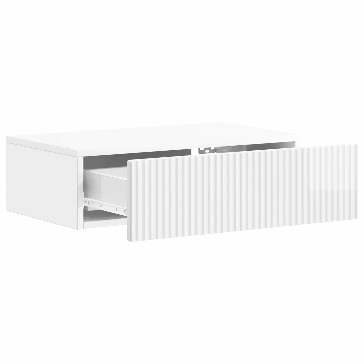 Wall-Mounted Side Table High Gloss White 59 x 34.5 x 17 cm