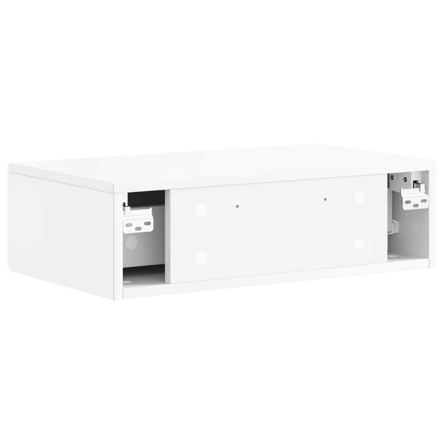 Wall-Mounted Side Table High Gloss White 59 x 34.5 x 17 cm