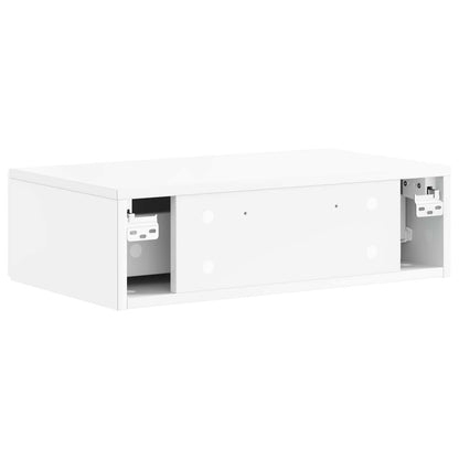 Wall-Mounted Side Table High Gloss White 59 x 34.5 x 17 cm