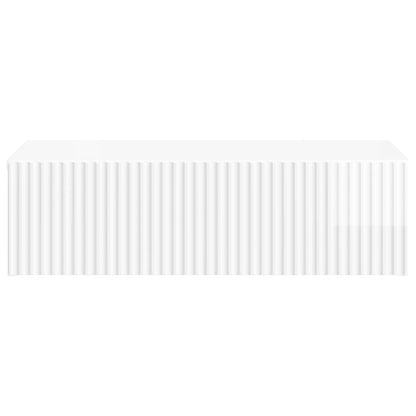 Wall-Mounted Side Table High Gloss White 59 x 34.5 x 17 cm