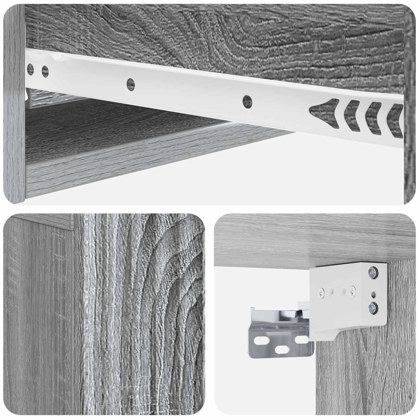Wall-Mounted Side Table Grey Sonoma 59 x 34.5 x 17 cm