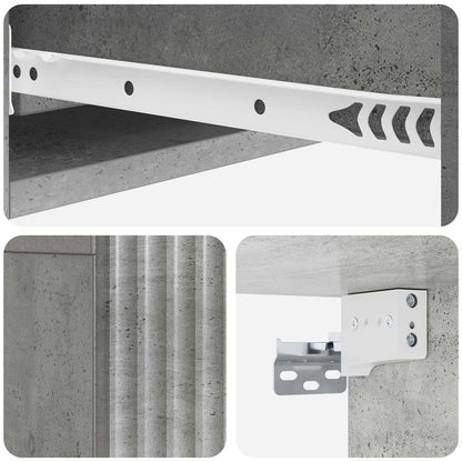 Wall-Mounted Side Table Concrete Grey 87.5 x 34.5 x 17 cm