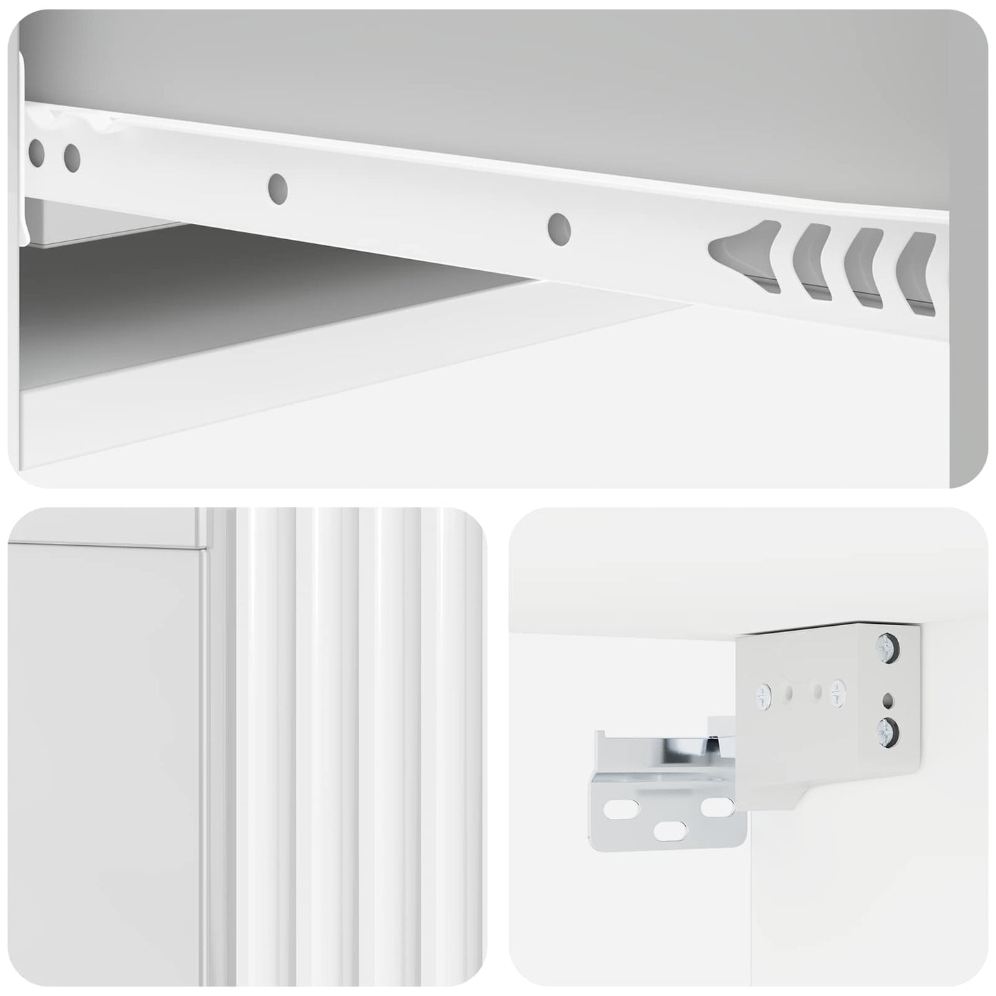 Wall-Mounted Side Table High Gloss White 87.5 x 34.5 x 17 cm