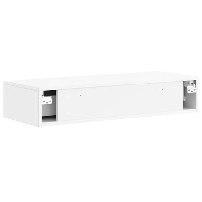 Wall-Mounted Side Table High Gloss White 87.5 x 34.5 x 17 cm