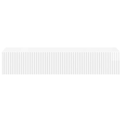 Wall-Mounted Side Table High Gloss White 87.5 x 34.5 x 17 cm