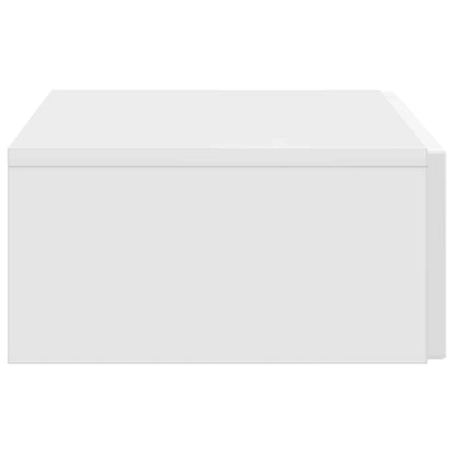 Wall-Mounted Side Table High Gloss White 87.5 x 34.5 x 17 cm