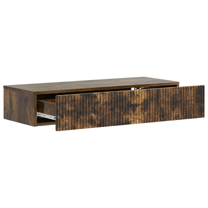Wall-Mounted Side Table Smoked Oak 87.5 x 34.5 x 17 cm
