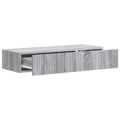 Wall-Mounted Side Table Grey Sonoma 87.5 x 34.5 x 17 cm