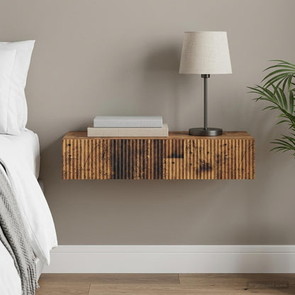 Wall-Mounted Side Table Old Wood 87.5 x 34.5 x 17 cm