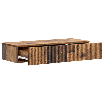 Wall-Mounted Side Table Old Wood 87.5 x 34.5 x 17 cm