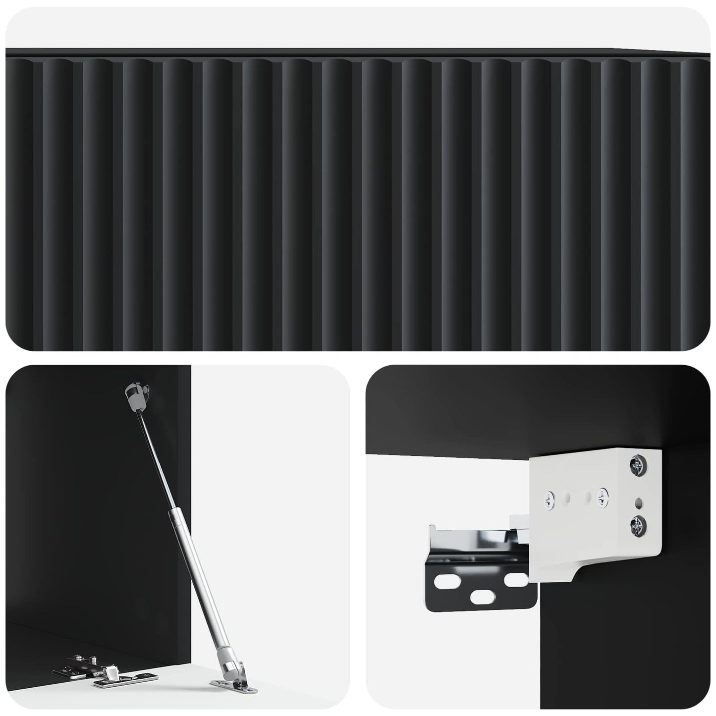 Wall-Mounted TV Cabinet Black 59.5 x 41 x 30 cm Engineered Wood