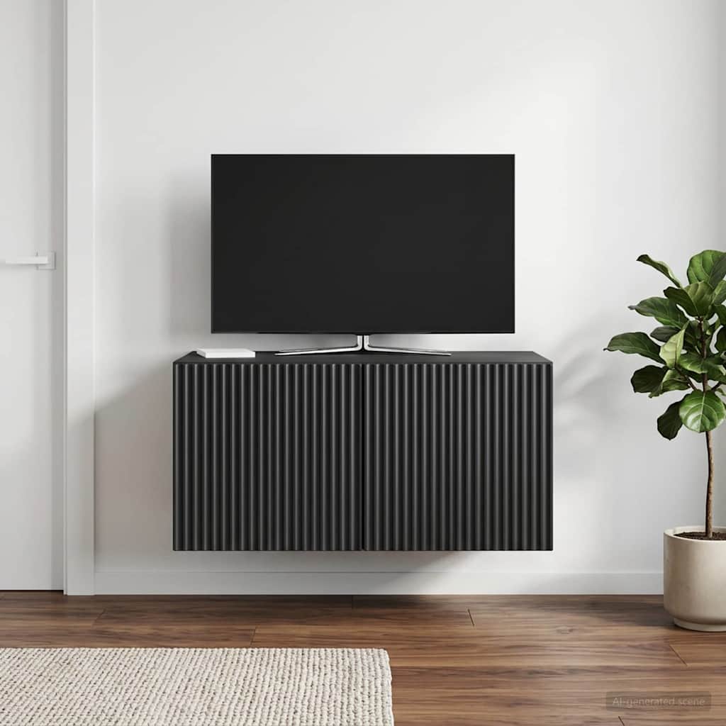 Wall-Mounted TV Cabinet Black 59.5 x 41 x 30 cm Engineered Wood