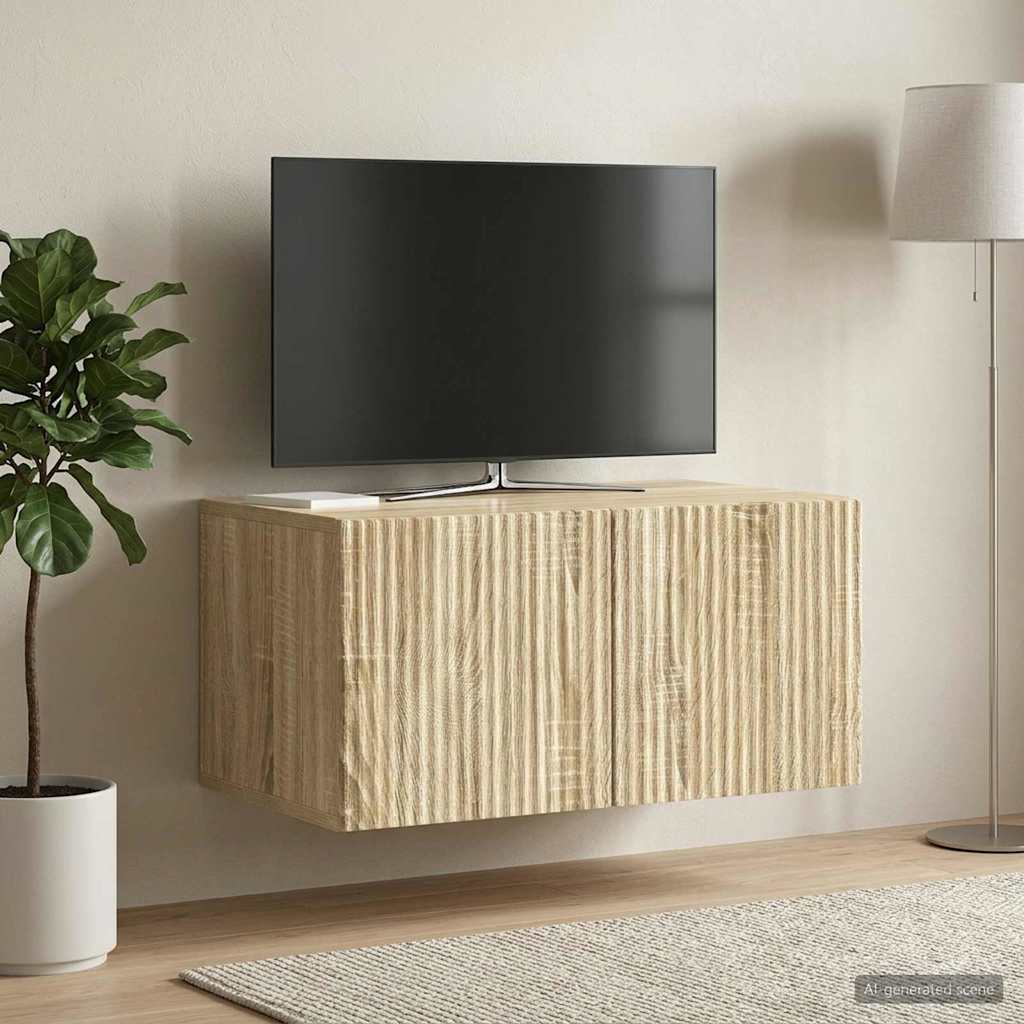 Wall-Mounted TV Cabinet Sonoma Oak 59.5 x 41 x 30 cm