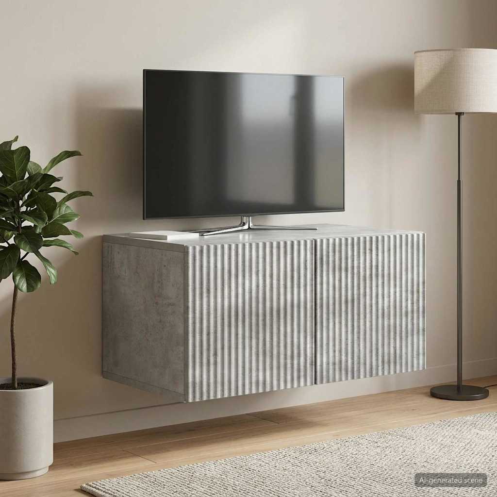 Wall-Mounted TV Cabinet Concrete Grey 59.5 x 41 x 30 cm