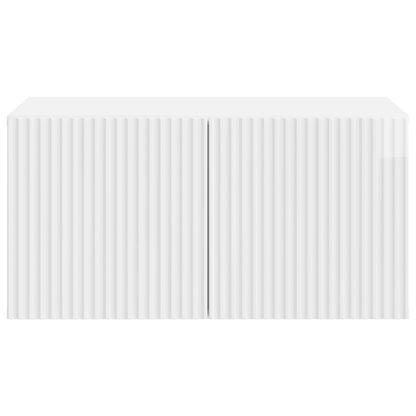 Wall-Mounted TV Cabinet High Gloss White 59.5 x 41 x 30 cm