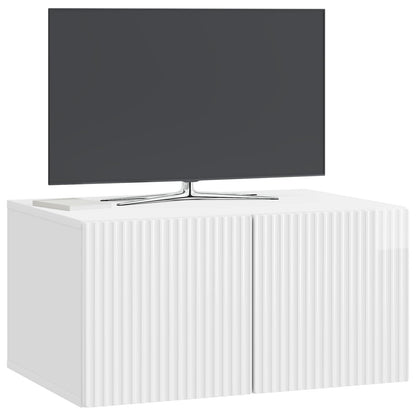 Wall-Mounted TV Cabinet High Gloss White 59.5 x 41 x 30 cm