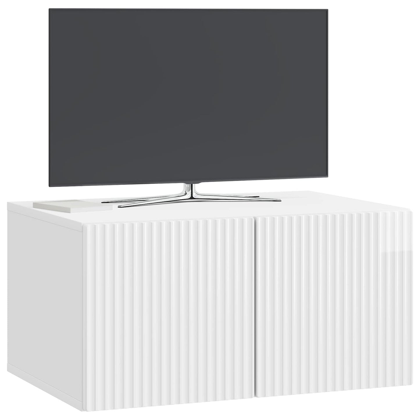 Wall-Mounted TV Cabinet High Gloss White 59.5 x 41 x 30 cm