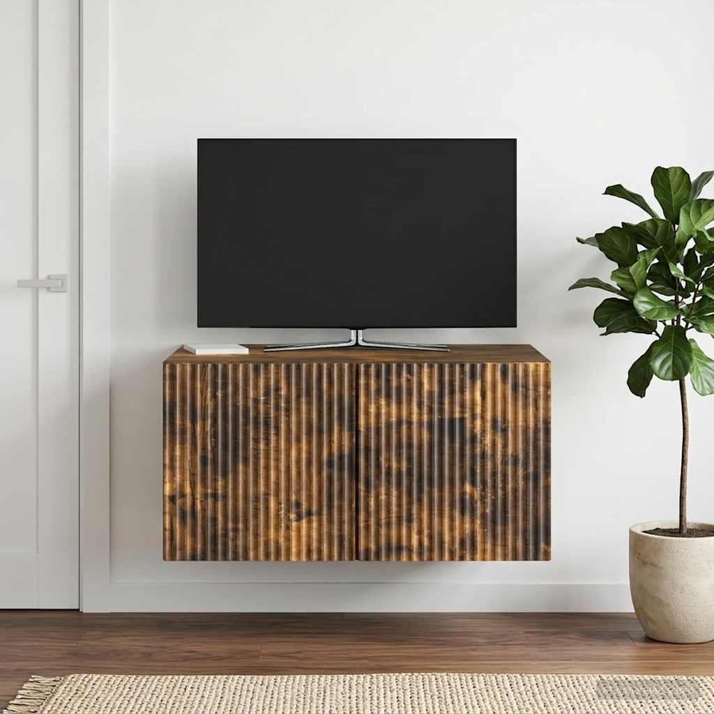 Wall-Mounted TV Cabinet Smoked Oak 59.5 x 41 x 30 cm