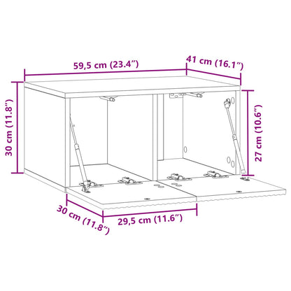 Wall-Mounted TV Cabinet Wall-mounted Old Wood 59.5 x 41 x 30 cm